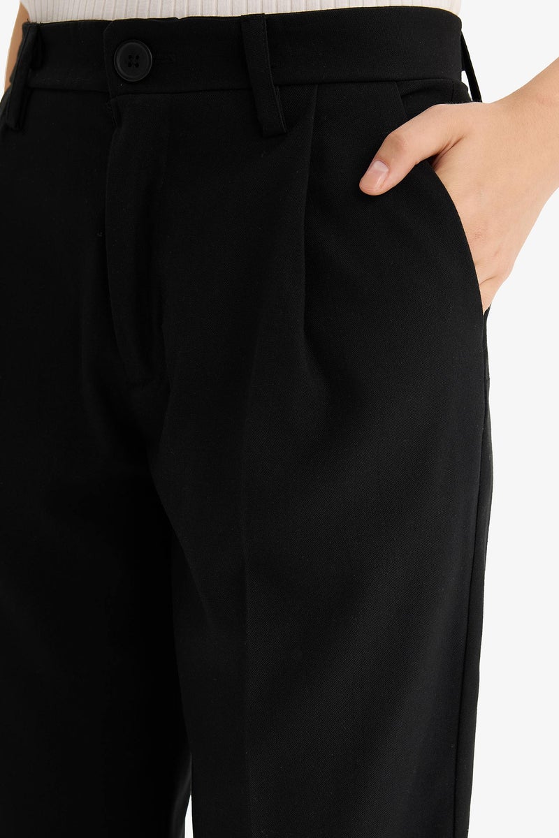DeFacto Black Woman Wide Leg Zipper Trousers Casual - Image 4