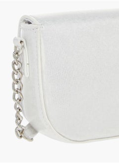 Celeste Girls Bow Embellished Crossbody Bag with Chain Detail Strap and Flap Closure  - Image 5