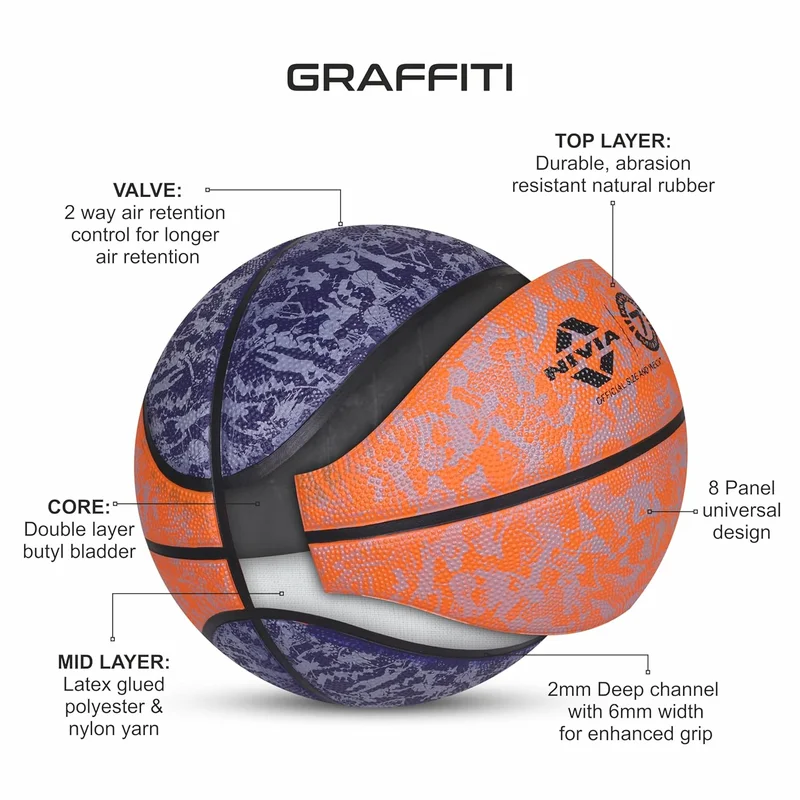 نيفيا Nivia Graffiti Moulded Basketball - Size 7