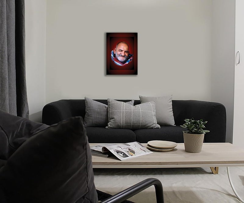 ANAADI Neem Karoli Baba Canvas Wall Painting With Frame For Home Living Room Drawing Room Office Wall Dcor Size 30 cm X 22 cm SNRBSCanvas DESIGN 32 - Image 2