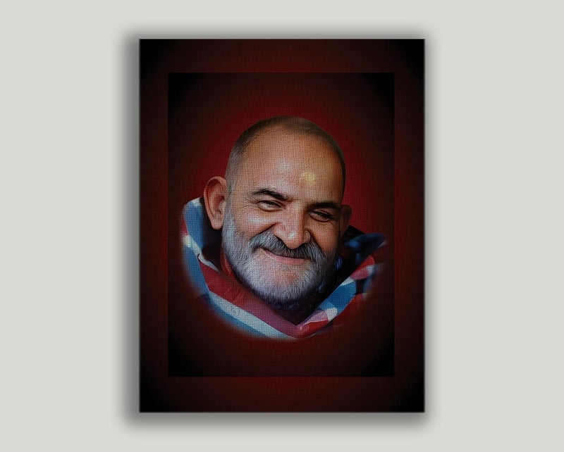 ANAADI Neem Karoli Baba Canvas Wall Painting With Frame For Home Living Room Drawing Room Office Wall Dcor Size 30 cm X 22 cm SNRBSCanvas DESIGN 32 - Image 1