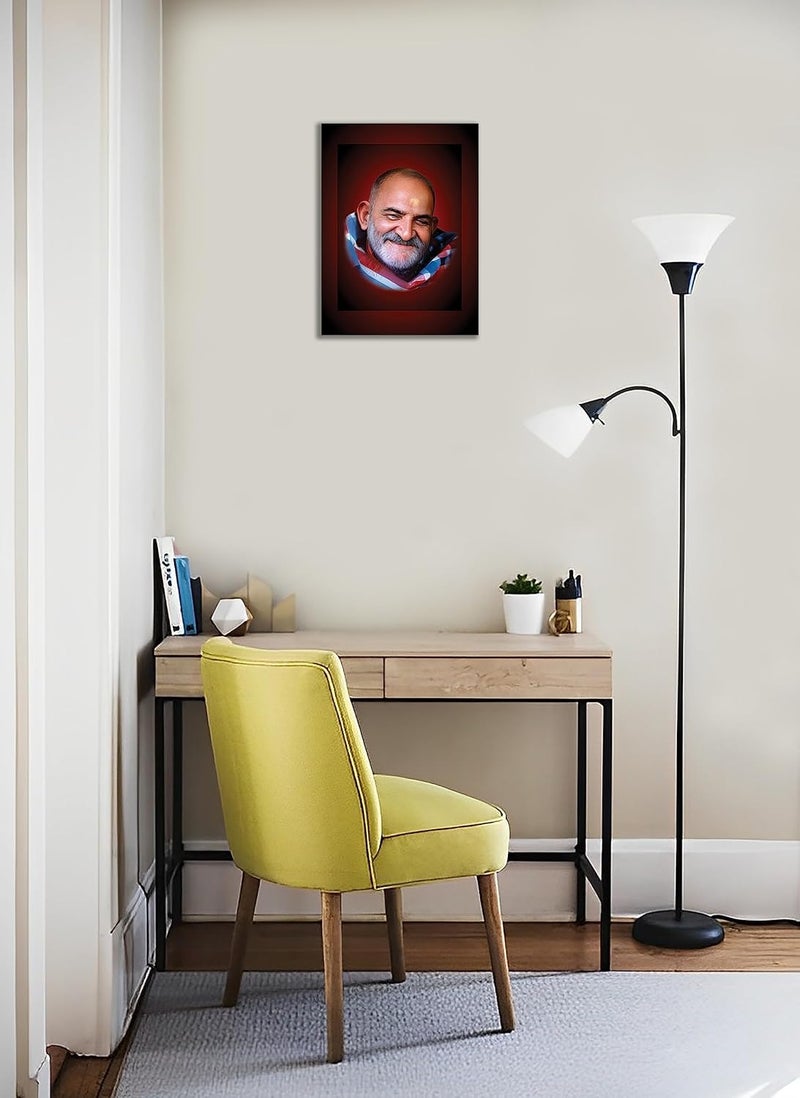ANAADI Neem Karoli Baba Canvas Wall Painting With Frame For Home Living Room Drawing Room Office Wall Dcor Size 30 cm X 22 cm SNRBSCanvas DESIGN 32 - Image 3