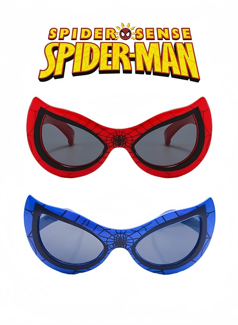 SPIDERMAN Children's Anti-UV Sunglasses Spider Boy Superhero Cartoon Sunglasses For Boys And Girls UV400 Protection Lightweight Comfortable Kids Sun Glasses For Outdoor Play Beach Travel Daily Wear - Image 1