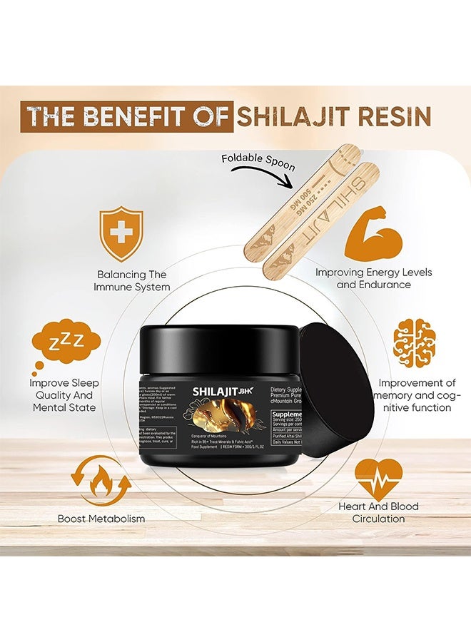 JBHK Shilajit Resin 30g, 100% High Purity Shilajit, Boost Metabolism, Balancing Thelmmune System, with Foldable Spoon - Image 2