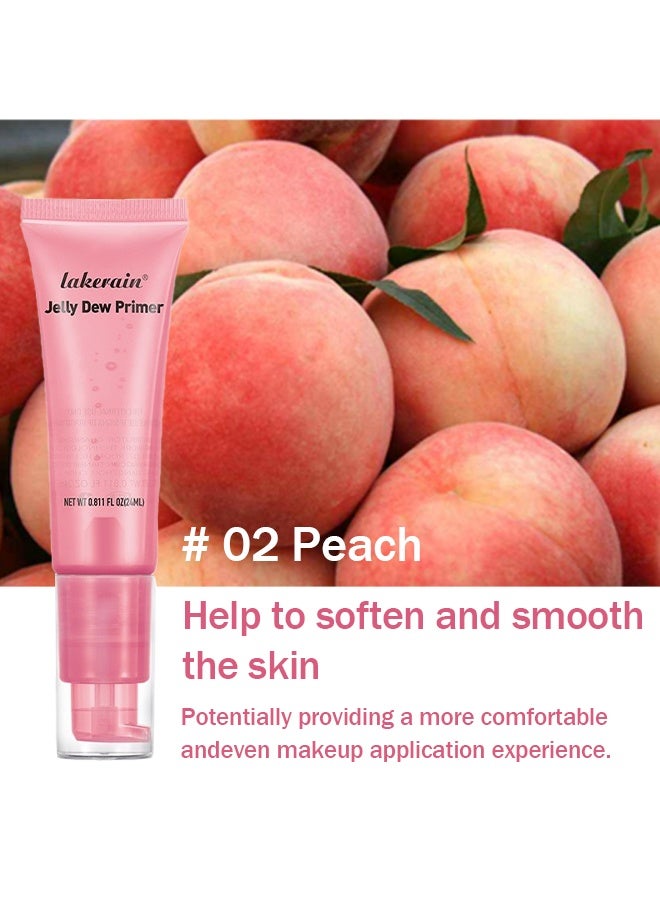 lakerain Jelly Dew Primer - Gel-Based & Hydrating Face Primer, Fruit Jelly Makeup Primer For Flawless, Smooth Skin & Long-Lasting Makeup, Fills In Pores & Fine Lines #02 Peach - Image 2