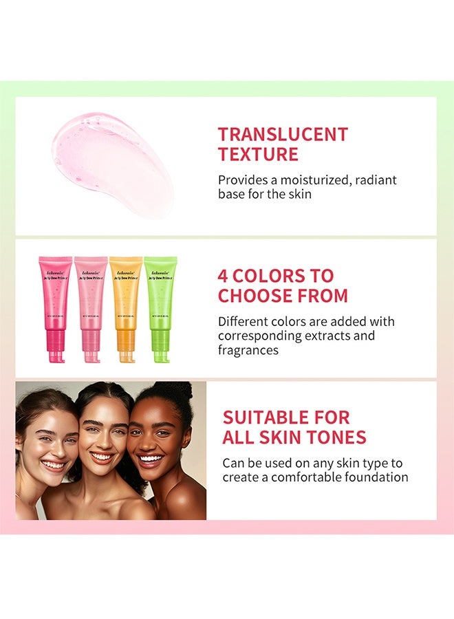 lakerain Jelly Dew Primer - Gel-Based & Hydrating Face Primer, Fruit Jelly Makeup Primer For Flawless, Smooth Skin & Long-Lasting Makeup, Fills In Pores & Fine Lines #02 Peach - Image 4