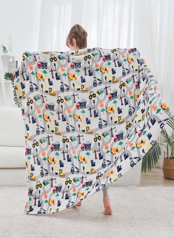 Softan Truck Blanket for Boys, Kids Throw Blanket for Boys and Girls Soft Cozy Flannel, Cute Truck Blanket for Sofa Couch Bed, Christmas Birthday Gift for Kids, 50x60 Inches - Image 2