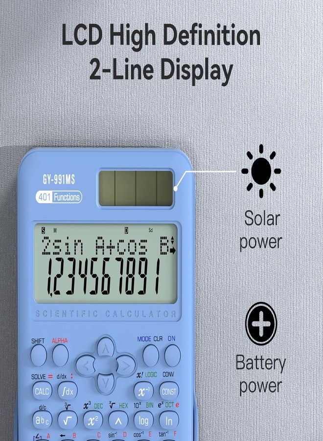 ROATEE Scientific Calculator for Students, 2-Line Display Science Calculator with 401 Functions,Desktop Math Calulator for School,Office - Image 4
