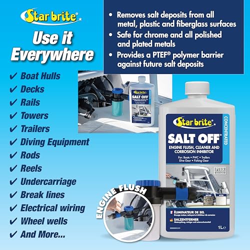 Star Brite أداة STAR BRITE لإزالة الملح - أداة رش لتنظيف محركات البحرية وإزالة الملح للقوارب والمقطورات ومعدات الصيد ومعدات الغوص والمزيد - Image 3