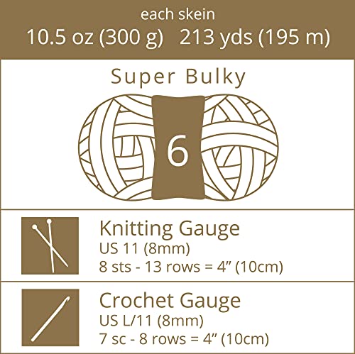 Crafted By Catherine Blanket Solid Yarn - 2 Pack (213 Yards Each Skein), Antique White, Gauge 6 Super Bulky - Image 4