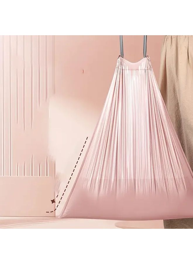 12 Pcs Pink Drawstring Trash Bags Kitchen Dormitory Waste Bags With Secure Tie Handles - Image 3