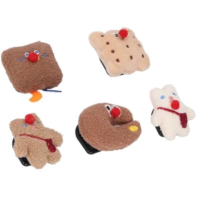 NOENNULL 5 Pcs Plush Cookie Toys Adorable Dashboard Cookie Toys Plush Toy Figure Decoration Car Interior Ornaments - Image 2