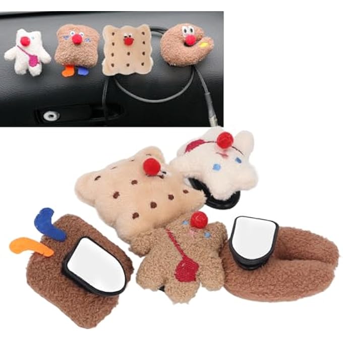 NOENNULL 5 Pcs Plush Cookie Toys Adorable Dashboard Cookie Toys Plush Toy Figure Decoration Car Interior Ornaments - Image 4