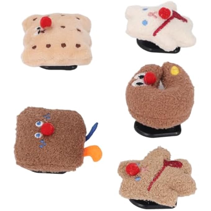 NOENNULL 5 Pcs Plush Cookie Toys Adorable Dashboard Cookie Toys Plush Toy Figure Decoration Car Interior Ornaments - Image 5