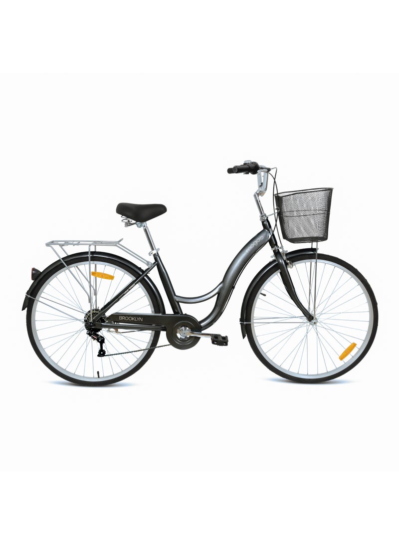 موجو موغو - دراجة بروكلين سيتي 26 بوصة 6 سرعات - رمادية - Image 1
