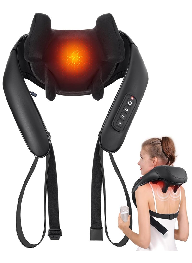 Generic - Shiatsu Neck Massager with Heat [2025 Upgraded] - Ideal Gifts for Mom Dad,Cordless Kneading Massage for Pain Relief, Rechargeable Massage for Neck, Shoulder and Back - Image 1