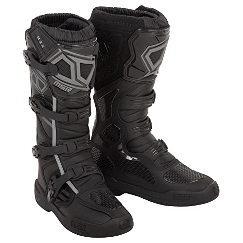 MSR M3X Motocross Boots – Black, Men’s Size 8 – Rugged Micro‑Fiber Build, Steel Shank Support, Injection‑Molded Protection, Adjustable Buckles & Dirt‑Blocking Gaiter - Image 1