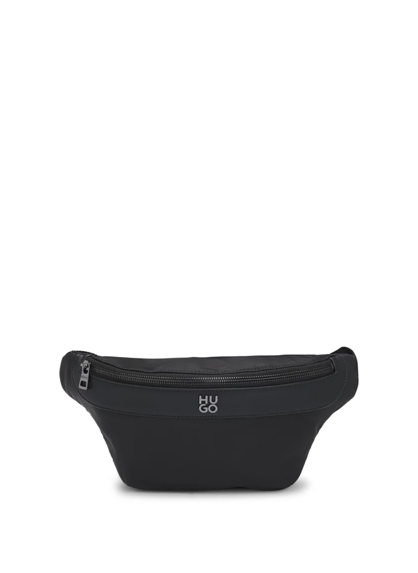 HUGO Twill belt bag with stacked-logo trim