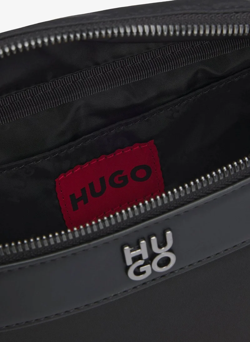HUGO Black Twill belt bag with stacked-logo hardware for Men | Best Price UAE