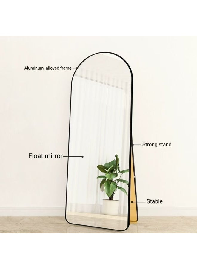 Noon East Full Length Rectangular Shape Mirror With Stand, Arched Wall Mirror, Black Floor Mirror Freestanding, Wall Mounted Mirror for Bedroom Living Room  - Image 2