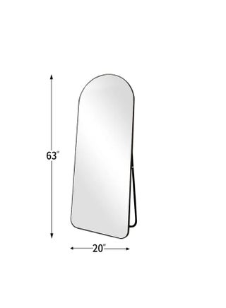 Full Length Rectangular Shape Mirror With Stand, Arched Wall Mirror, Black Floor Mirror Freestanding, Wall Mounted Mirror for Bedroom Living Room 8