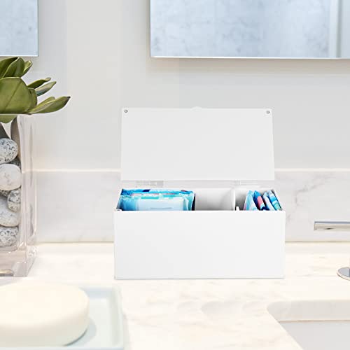 ChengFu Acrylic Magnetic Sanitary Napkin Storage Container, Pad Holder for Period, Sanitary Napkin Holder, Pad and Tampon Holder for Bathroom, Sanitary Napkin Dispenser, White - Image 5