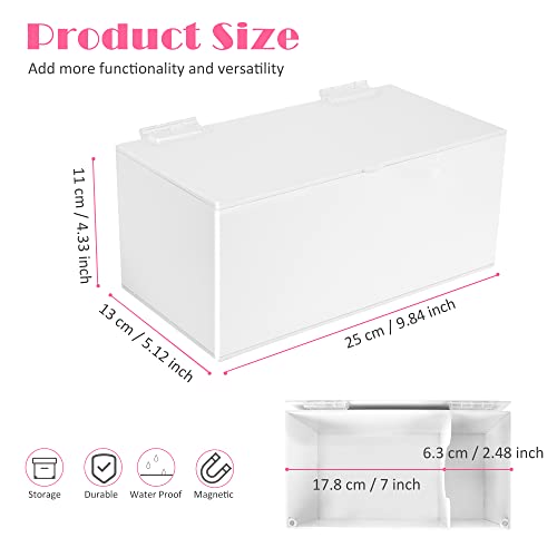ChengFu Acrylic Magnetic Sanitary Napkin Storage Container, Pad Holder for Period, Sanitary Napkin Holder, Pad and Tampon Holder for Bathroom, Sanitary Napkin Dispenser, White - Image 2