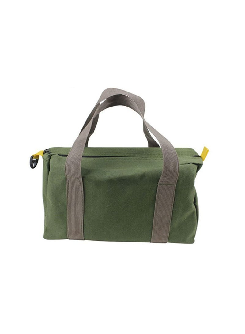 Y&D Canvas Tool Bag, 14 Inch Wide Mouth Heavy Duty Storage Bag with Large Capacity, Tote for Electricians, Power Organizer Pouch, Bags Men (Green)  - Image 1