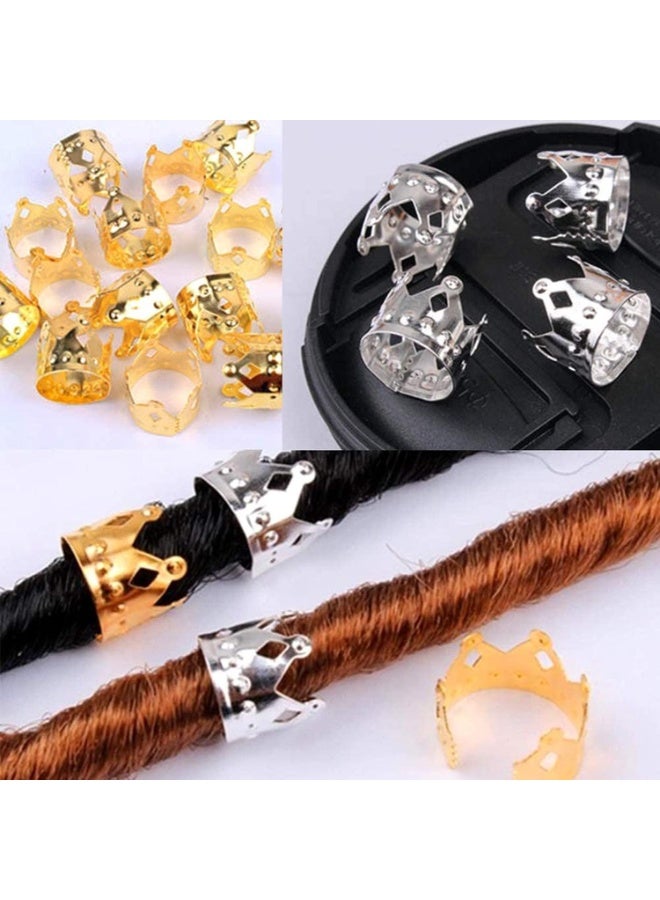 2 PCS Latch Hook Crochet Needle And 30 PCS Dreadlocks Hair Ring Decoration Braiding Hair Silver Gold Metal, Crochet Braids Hair Decoration Accessories, For Crochet Braids Hair - Image 5