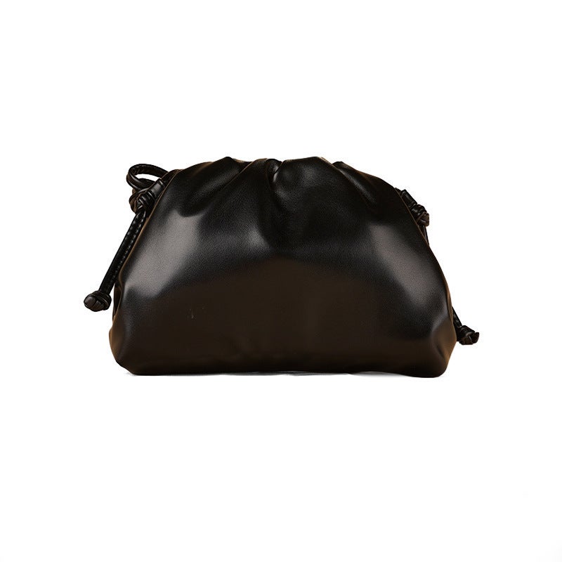 Soft Leather Cloud Bag Women'S Style Simple Clutch Bag Evening Bag Solid Color Textive Shoulder Crossbody Bag Clip Bag - Image 1