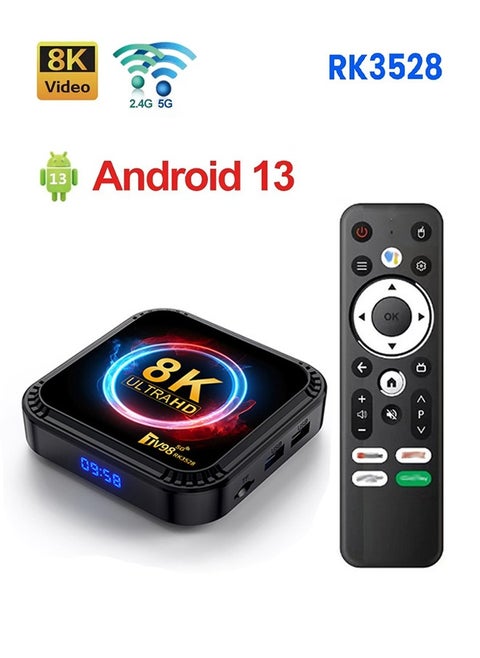 Android 13.0 Smart TV Box 4G/64G 2.4G 5G Dual WIFI 6 BT4.0 H.265 8K UHD Media Player Set Top Boxes