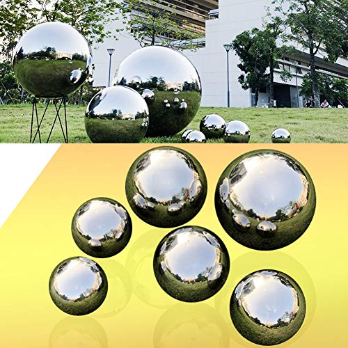 HomDSim 30 cm/12 inch Diameter Gazing Globe Mirror Ball,Silver Stainless Steel Polished Reflective Smooth Garden Sphere,Colorful and Shiny Addition to Any Garden or Home - Image 4