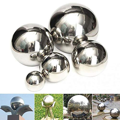 HomDSim 30 cm/12 inch Diameter Gazing Globe Mirror Ball,Silver Stainless Steel Polished Reflective Smooth Garden Sphere,Colorful and Shiny Addition to Any Garden or Home - Image 3