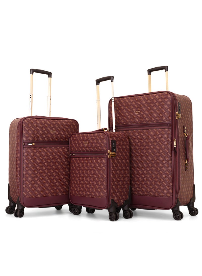Guess Premium 3-Piece Faux Leather Spinner Luggage Set – Stylish & Durable Travel Trolleys - Image 1