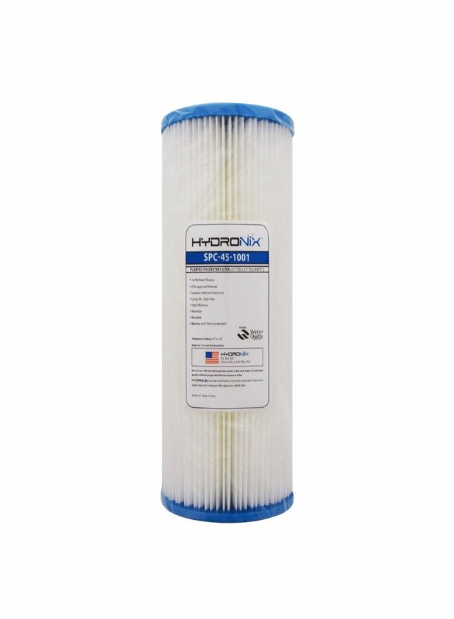 Hydronix SPC-45-1001 Universal Whole House Sediment Pleated Water Filter, Washable and Reusable, 4.5" x 10" - 1 Micron - Image 1
