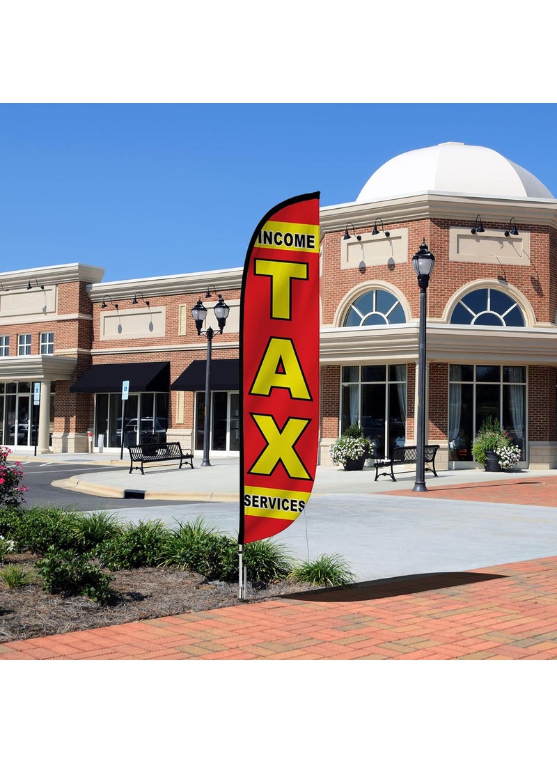LookOurWay LookOurWay Feather Flag Pole Kit  12 Feet Tall Advertising Flag Banner with Fiberglass Pole Kit and Ground Spike for Business Promotion  Financial Services Flag  Income Tax Services 10M1200286  - Image 5