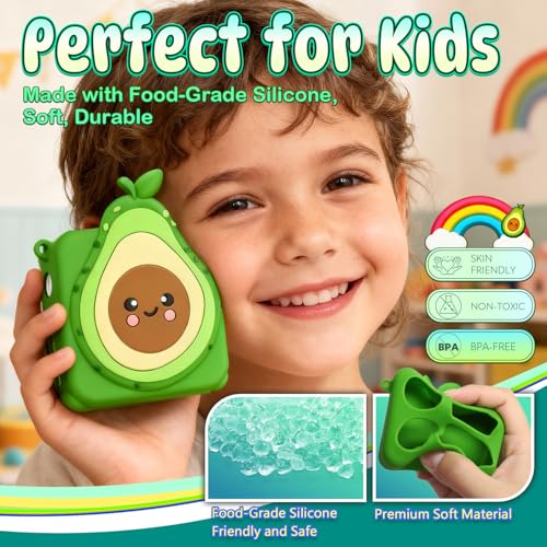 WDHD Silicone Cover Compatible with Yoto Mini Player (2024), Food-Grade Safe Kids Protector | Travel-Friendly Sleeve with Lanyard & Anti-Drop Corner Pads | Shockproof Accessory for Toddlers (Avocado) - Image 2