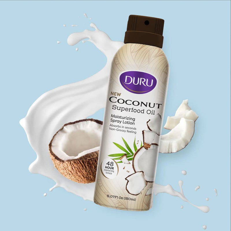 Duru Coconut Moisturizing Spray Lotion - Spray Moisturizer Coconut Oil Lotion 48 Hour Moisture Body Lotion - Image 4