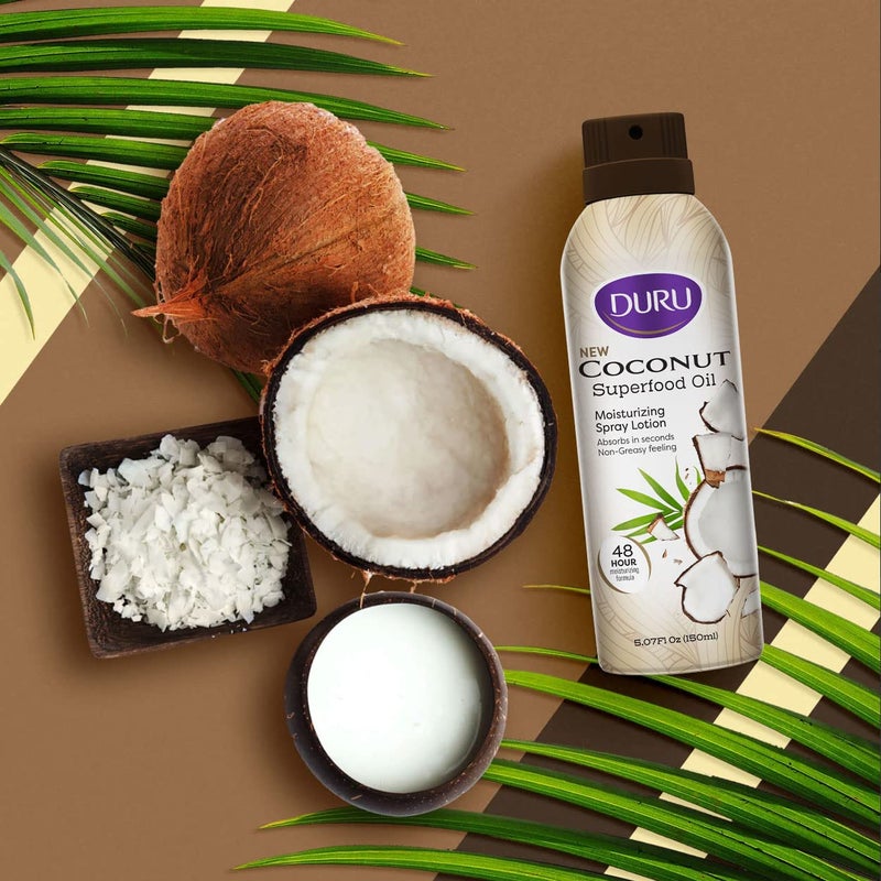 Duru Coconut Moisturizing Spray Lotion - Spray Moisturizer Coconut Oil Lotion 48 Hour Moisture Body Lotion - Image 2