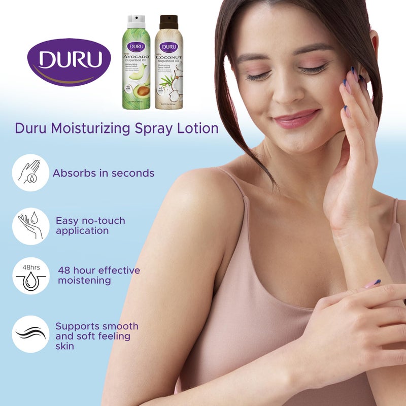 Duru Coconut Moisturizing Spray Lotion - Spray Moisturizer Coconut Oil Lotion 48 Hour Moisture Body Lotion - Image 5