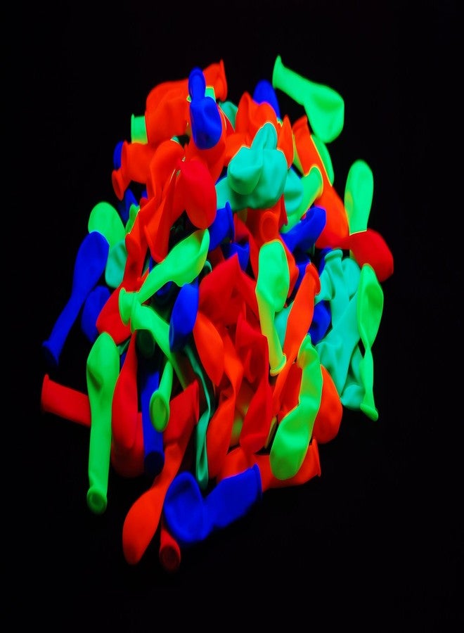 DirectGlow LLC DirectGlow Brand Assorted 5 inch UV Blacklight Reactive Latex Decorator Balloons (100) - Image 5