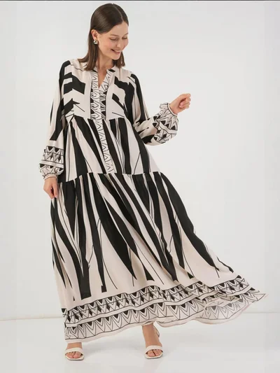 BIG DART BDART Patterned V-Neck Maxi Dress