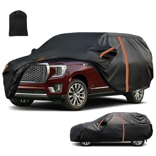JAOGAUS Waterproof SUV Car Cover Custom Fit for GMC Yukon XL/GMC Denali (2004-2025), All Weather Outdoor SUV Car Covers, Windproof Bands Cover,Reflective Strip for Snow Rain Dust Cover,Sun UV Protect - Image 1