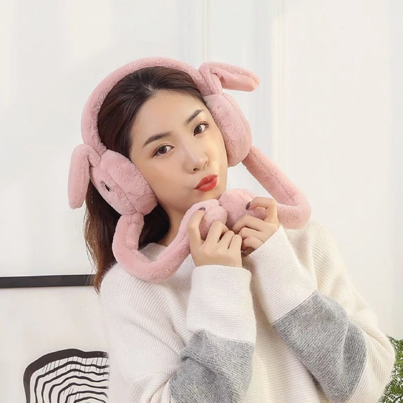 Douyin'S Same Rabbit Earmuffs, Moving Earmuffs, Cute Earmuffs For Kidsren In Winter, Warm And Cold-Proof, Frozen Ear Warmers, Earmuffs - Image 4