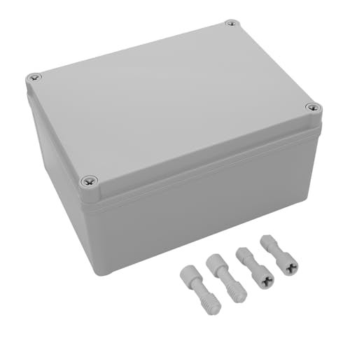 LeMotech IP67 Waterproof Junction Box ABS Plastic Project Box Dustproof Electrical Box Outdoor Enclosure for Electronics DIY Case Gray 7.9X 5.9X 3.9 inch (200x 150x 100 mm) - Image 1