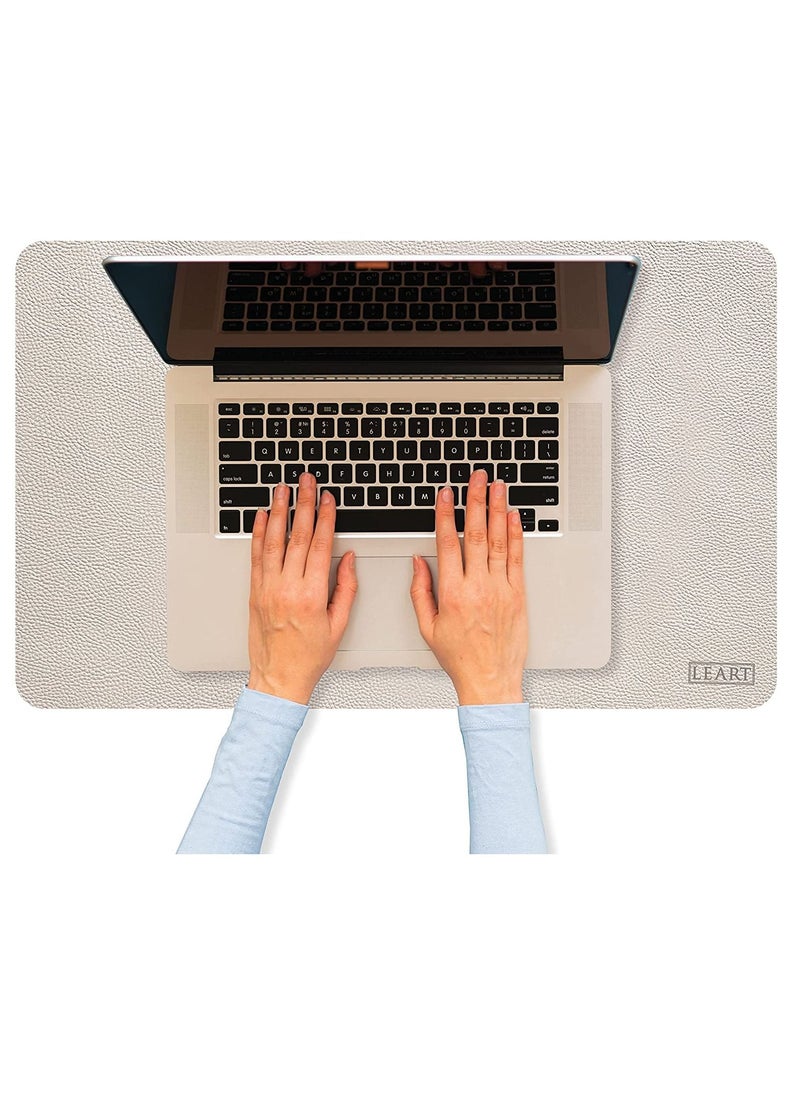 LeArt - Leather Desk Pad 60x40 cm | Dual-Sided Waterproof Desk Mat & Mouse Pad | Large Mouse Mat | Desk Accessories | Elegant Desk Protector for Home, Office, Laptop, Keyboard, and Gaming Setup (Camel) - Image 1