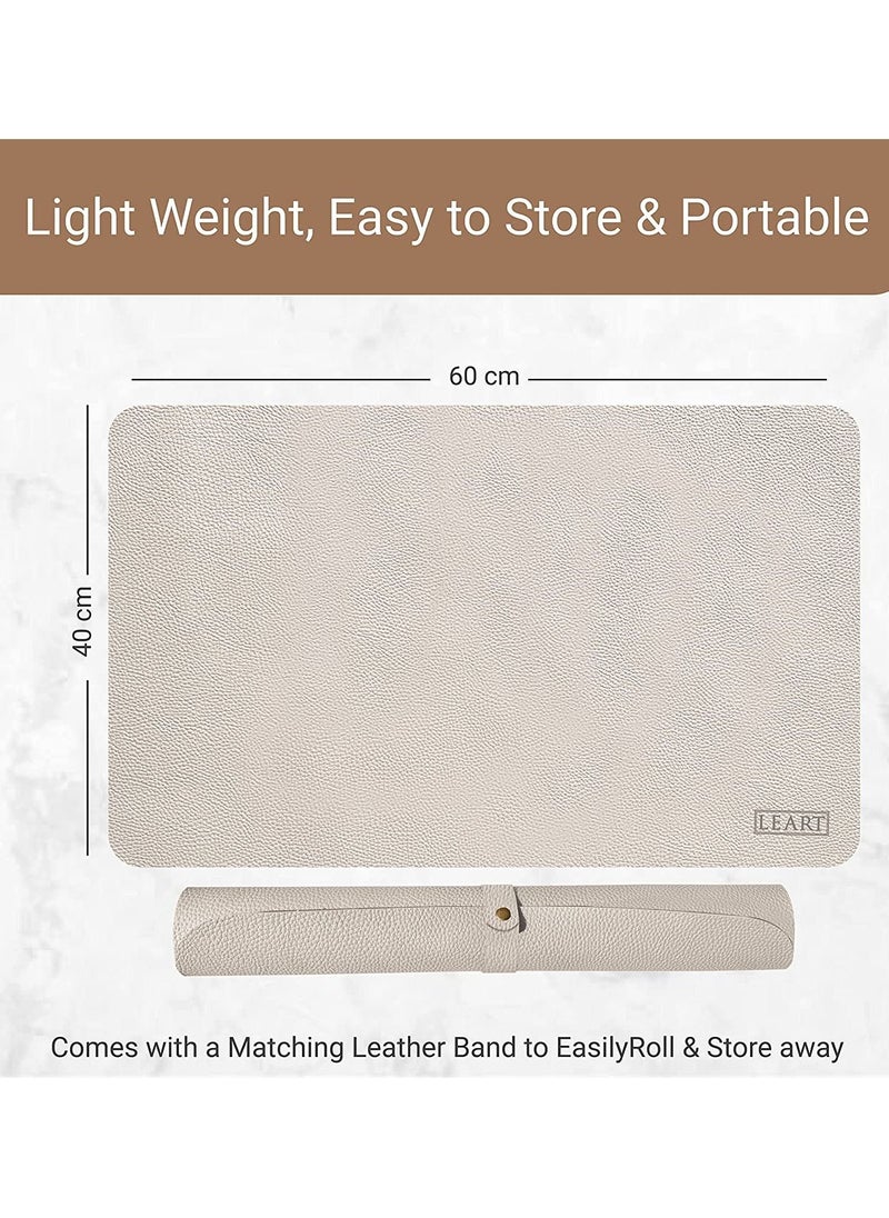 LeArt - Leather Desk Pad 60x40 cm | Dual-Sided Waterproof Desk Mat & Mouse Pad | Large Mouse Mat | Desk Accessories | Elegant Desk Protector for Home, Office, Laptop, Keyboard, and Gaming Setup (Camel) - Image 1