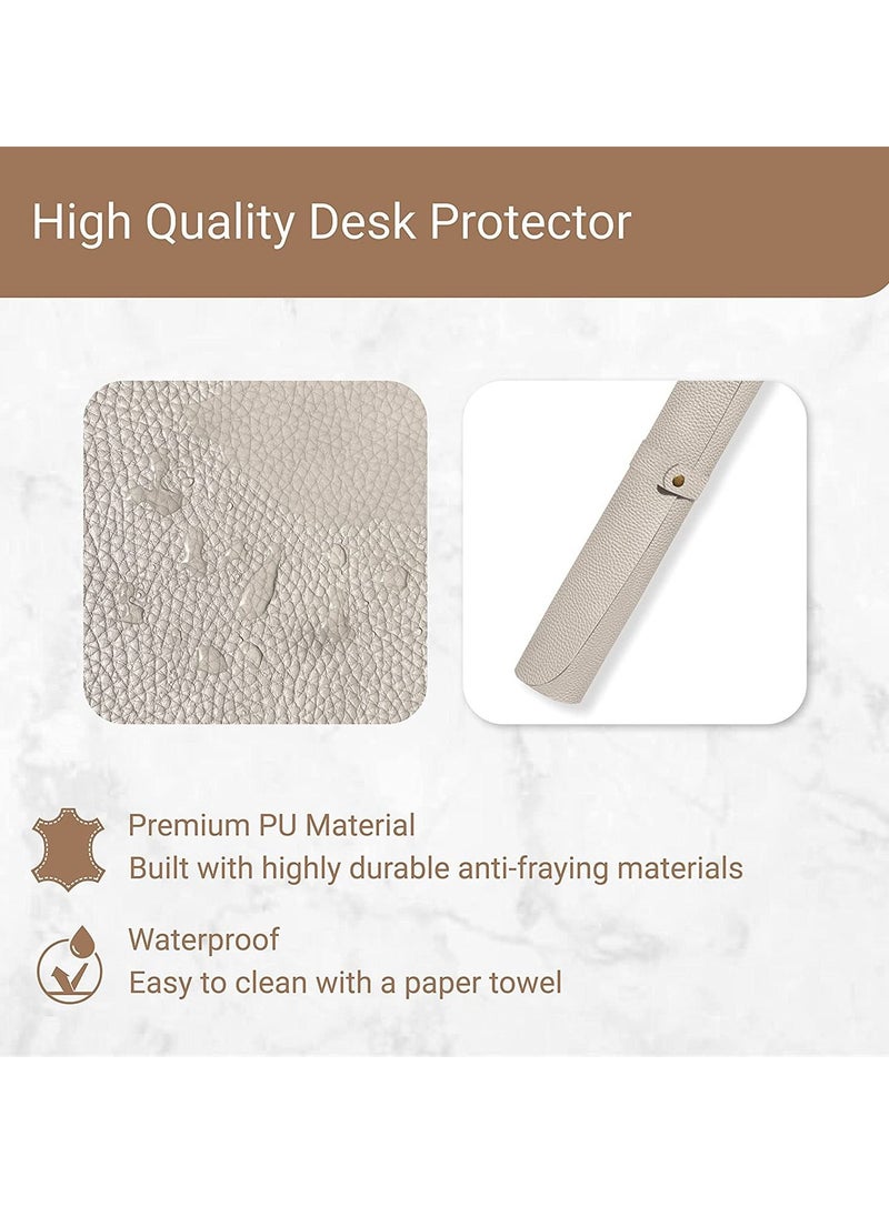 LeArt - Leather Desk Pad 60x40 cm | Dual-Sided Waterproof Desk Mat & Mouse Pad | Large Mouse Mat | Desk Accessories | Elegant Desk Protector for Home, Office, Laptop, Keyboard, and Gaming Setup (Camel) - Image 1