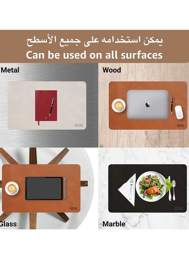 LeArt - Leather Desk Pad 60x40 cm | Dual-Sided Waterproof Desk Mat & Mouse Pad | Large Mouse Mat | Desk Accessories | Elegant Desk Protector for Home, Office, Laptop, Keyboard, and Gaming Setup (Camel) - Image 1