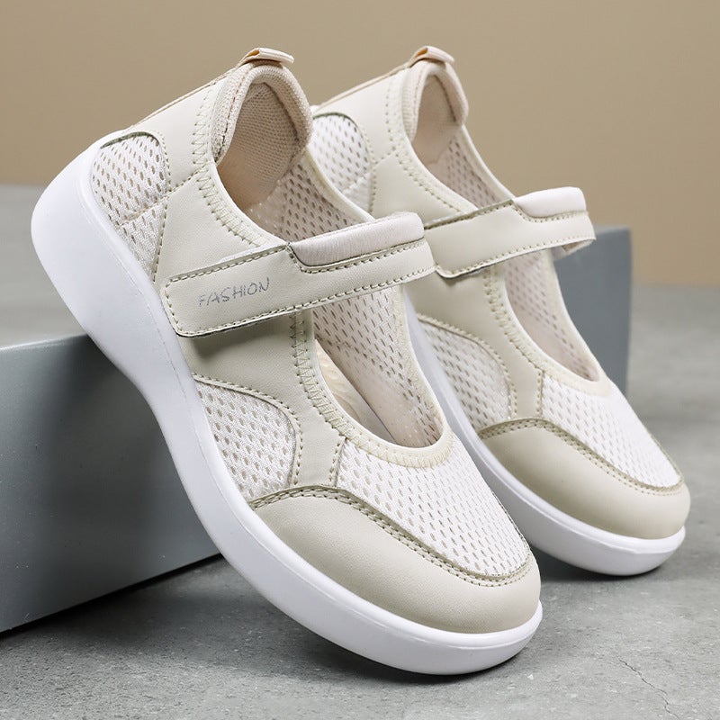 Women'S Shoes Spring New Breathable Casual Shoes Versatile Soft Sole Non-Tiring Velcro Shoes For Middle-Aged And Elderly Mothers - Image 2